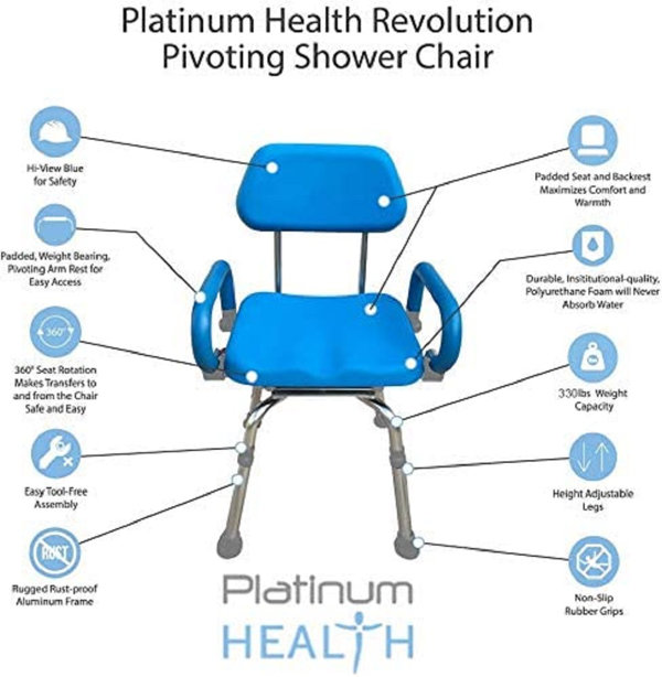 Platinum health bath and shower best sale chair with padded swivel seat